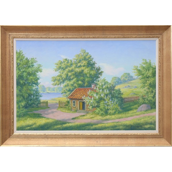 Paveikslas "Trobelė Prie Ežero"