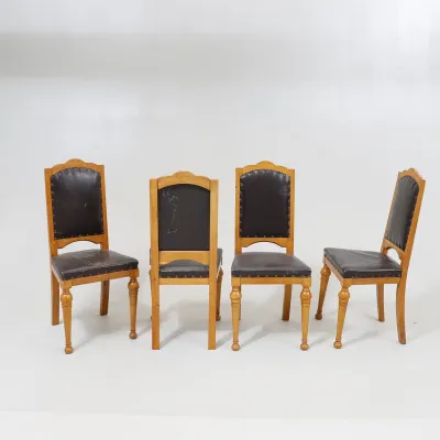 Medinės Baroko stiliaus kėdės (11vnt(