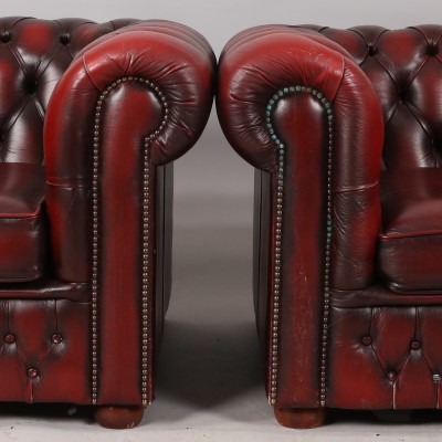 Chesterfield style armchairs