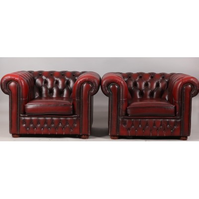 Chesterfield style armchairs