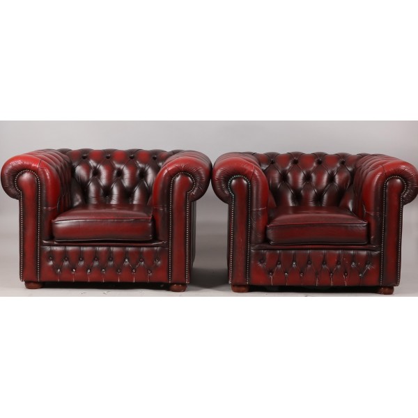Chesterfield style armchairs
