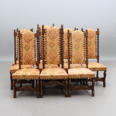 Oak Baroque style chairs