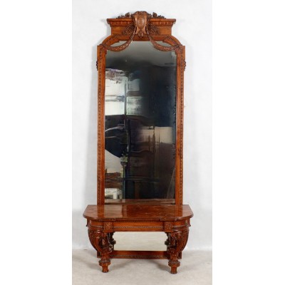 Antique console with mirror