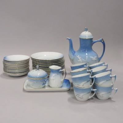 Porcelain coffee set "Blue Seagull" (40 pieces)