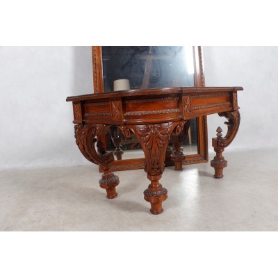Antique console with mirror