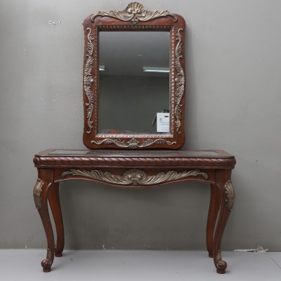 Console with mirror