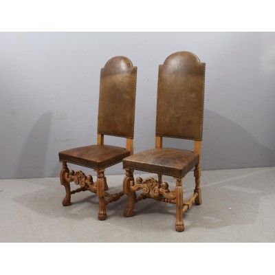 Leather Baroque style chairs