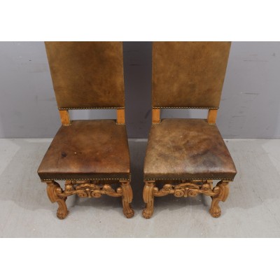 Leather Baroque style chairs