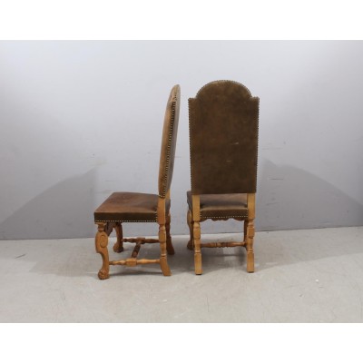Leather Baroque style chairs