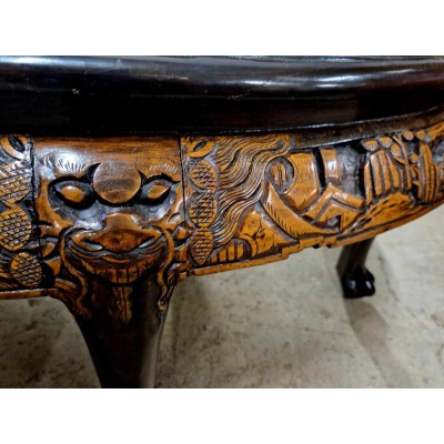 Oriental tea table with 6 chairs