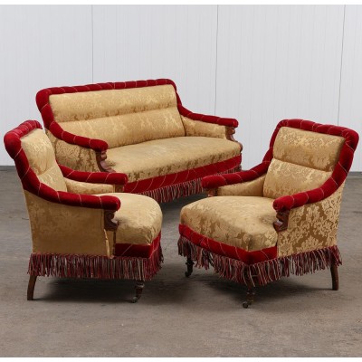 Antique upholstered living room set