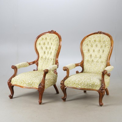 Viktorijos stiliaus foteliai (2 vnt.) – elegancija be kompromisų