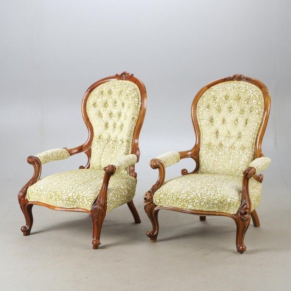 Viktorijos stiliaus foteliai (2 vnt.) – elegancija be kompromisų