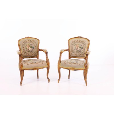 Rococo style armchairs