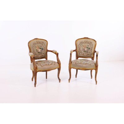 Rococo style armchairs