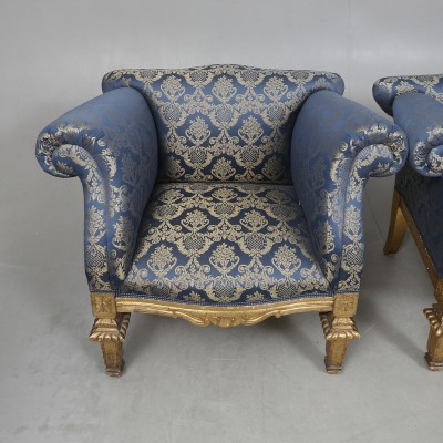 Louis XVI stiliaus svetainės komplektukas (sofute+2 foteliai)