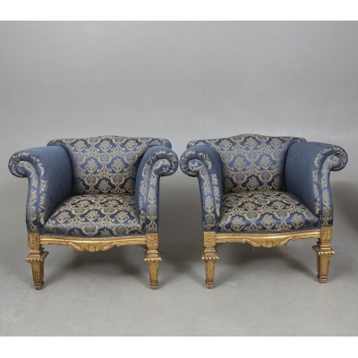 Louis XVI stiliaus svetainės komplektukas (sofute+2 foteliai)