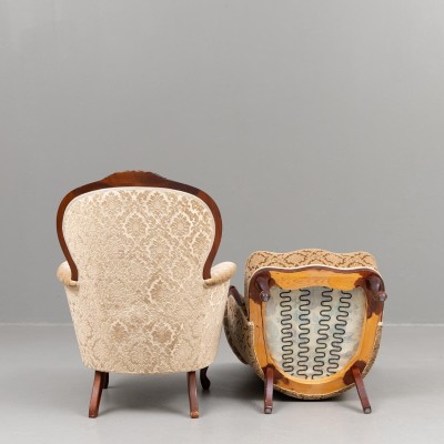 Rococo stiliaus fotelių pora (2vnt)