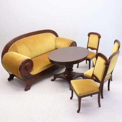 Originalus Biedermeier stiliaus komplektas XIX-XXa sandūra