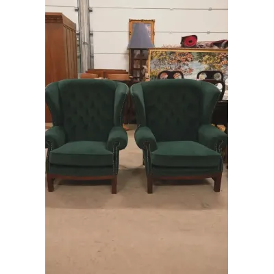 Atnaujinti Chesterfield stiliaus foteliai (kaina už pora)