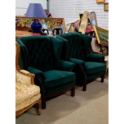 Atnaujinti Chesterfield stiliaus foteliai (kaina už pora)