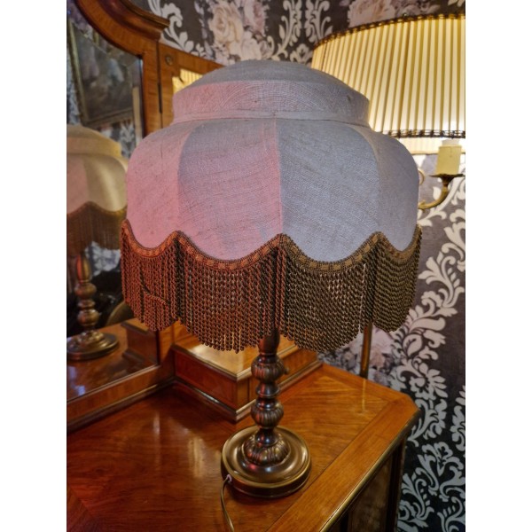 Lamp with brass stand