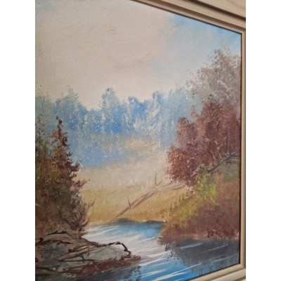 Painting "Hut by the River"