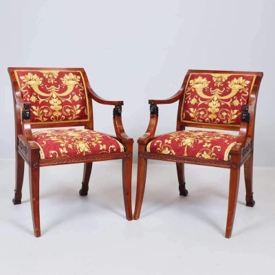 Empire style armchairs
