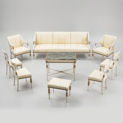 Luxurious Late Gustavian living room set