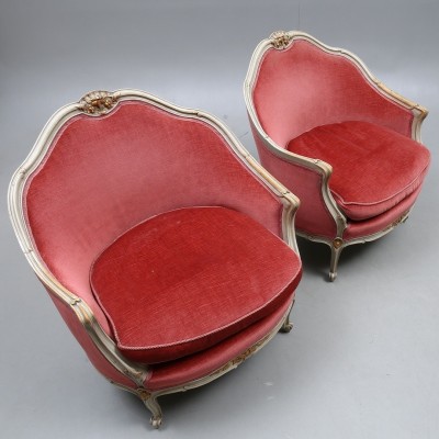 Prancūziško stiliaus Louis XV saloninis komplektas – sofa ir 2 Bergerės Prancūziško stiliaus Louis XV saloninis komplektas – sofa ir 2 Bergerės