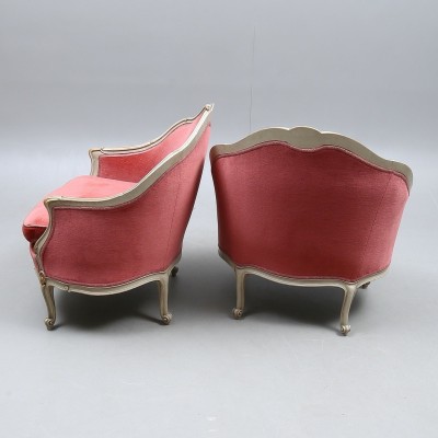 Prancūziško stiliaus Louis XV saloninis komplektas – sofa ir 2 Bergerės Prancūziško stiliaus Louis XV saloninis komplektas – sofa ir 2 Bergerės