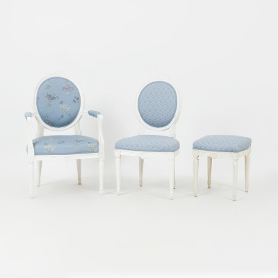 Gustaviansk style large living room set