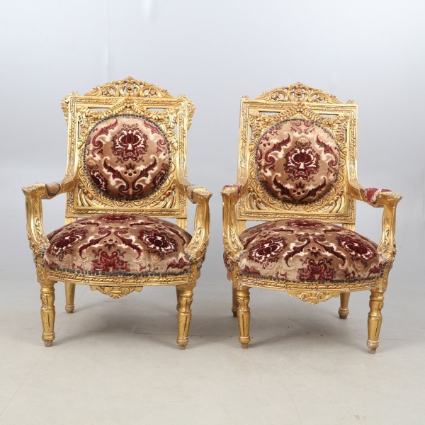 Art Nouveau style armchairs