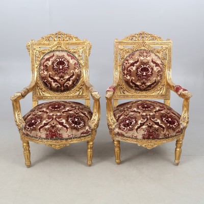 Art Nouveau style armchairs