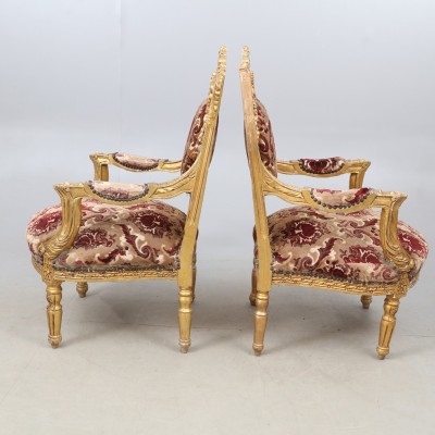Art Nouveau style armchairs