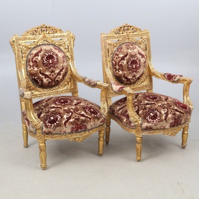 Art Nouveau style armchairs
