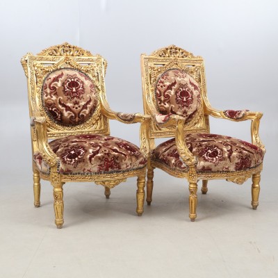 Art Nouveau style armchairs