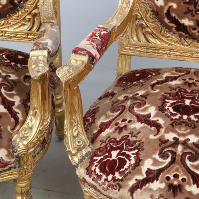 Art Nouveau style armchairs